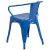 Flash Furniture CH-31270-BL-GG Blue Metal Indoor/Outdoor Chair with Arms addl-7