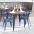 Flash Furniture CH-31270-BL-PL1C-GG Blue Metal Indoor/Outdoor Chair with Arms with Teal-Blue Poly Resin Wood Seat addl-1