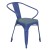 Flash Furniture CH-31270-BL-PL1C-GG Blue Metal Indoor/Outdoor Chair with Arms with Teal-Blue Poly Resin Wood Seat addl-2