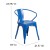 Flash Furniture CH-31270-BL-PL1C-GG Blue Metal Indoor/Outdoor Chair with Arms with Teal-Blue Poly Resin Wood Seat addl-5