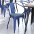 Flash Furniture CH-31270-BL-PL1C-GG Blue Metal Indoor/Outdoor Chair with Arms with Teal-Blue Poly Resin Wood Seat addl-7