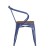 Flash Furniture CH-31270-BL-PL1T-GG Blue Metal Indoor/Outdoor Chair with Arms with Teak Poly Resin Wood Seat addl-10