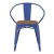 Flash Furniture CH-31270-BL-PL1T-GG Blue Metal Indoor/Outdoor Chair with Arms with Teak Poly Resin Wood Seat addl-11