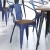 Flash Furniture CH-31270-BL-PL1T-GG Blue Metal Indoor/Outdoor Chair with Arms with Teak Poly Resin Wood Seat addl-7