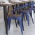 Flash Furniture CH-31270-BL-PL1T-GG Blue Metal Indoor/Outdoor Chair with Arms with Teak Poly Resin Wood Seat addl-8
