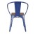 Flash Furniture CH-31270-BL-PL1T-GG Blue Metal Indoor/Outdoor Chair with Arms with Teak Poly Resin Wood Seat addl-9