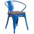 Flash Furniture CH-31270-BL-WD-GG Blue Metal Chair with Wood Seat and Arms addl-2