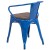 Flash Furniture CH-31270-BL-WD-GG Blue Metal Chair with Wood Seat and Arms addl-4