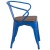 Flash Furniture CH-31270-BL-WD-GG Blue Metal Chair with Wood Seat and Arms addl-5