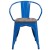 Flash Furniture CH-31270-BL-WD-GG Blue Metal Chair with Wood Seat and Arms addl-6