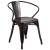 Flash Furniture CH-31270-BQ-GG Black-Antique Gold Metal Indoor/Outdoor Chair with Arms addl-2