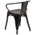 Flash Furniture CH-31270-BQ-GG Black-Antique Gold Metal Indoor/Outdoor Chair with Arms addl-7