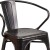 Flash Furniture CH-31270-BQ-GG Black-Antique Gold Metal Indoor/Outdoor Chair with Arms addl-8