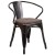 Flash Furniture CH-31270-BQ-WD-GG Black-Antique Gold Metal Chair with Wood Seat and Arms addl-2