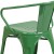 Flash Furniture CH-31270-GN-GG Green Metal Indoor/Outdoor Chair with Arms addl-11