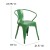 Flash Furniture CH-31270-GN-GG Green Metal Indoor/Outdoor Chair with Arms addl-6