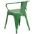 Flash Furniture CH-31270-GN-GG Green Metal Indoor/Outdoor Chair with Arms addl-7