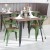Flash Furniture CH-31270-GN-PL1T-GG Green Metal Indoor/Outdoor Chair with Arms with Teak Poly Resin Wood Seat addl-1