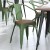 Flash Furniture CH-31270-GN-PL1T-GG Green Metal Indoor/Outdoor Chair with Arms with Teak Poly Resin Wood Seat addl-7