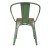 Flash Furniture CH-31270-GN-PL1T-GG Green Metal Indoor/Outdoor Chair with Arms with Teak Poly Resin Wood Seat addl-9