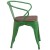 Flash Furniture CH-31270-GN-WD-GG Green Metal Chair with Wood Seat and Arms addl-5