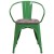 Flash Furniture CH-31270-GN-WD-GG Green Metal Chair with Wood Seat and Arms addl-6
