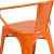 Flash Furniture CH-31270-OR-GG Orange Metal Indoor/Outdoor Chair with Arms addl-11