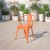 Flash Furniture CH-31270-OR-GG Orange Metal Indoor/Outdoor Chair with Arms addl-1