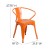 Flash Furniture CH-31270-OR-GG Orange Metal Indoor/Outdoor Chair with Arms addl-6