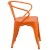 Flash Furniture CH-31270-OR-GG Orange Metal Indoor/Outdoor Chair with Arms addl-9