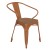 Flash Furniture CH-31270-OR-PL1T-GG Orange Metal Indoor/Outdoor Chair with Arms with Teak Poly Resin Wood Seat addl-2