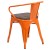Flash Furniture CH-31270-OR-WD-GG Orange Metal Chair with Wood Seat and Arms addl-4