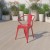 Flash Furniture CH-31270-RED-GG Red Metal Indoor/Outdoor Chair with Arms addl-1