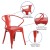 Flash Furniture CH-31270-RED-GG Red Metal Indoor/Outdoor Chair with Arms addl-5