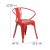 Flash Furniture CH-31270-RED-GG Red Metal Indoor/Outdoor Chair with Arms addl-6