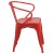 Flash Furniture CH-31270-RED-GG Red Metal Indoor/Outdoor Chair with Arms addl-9