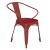 Flash Furniture CH-31270-RED-PL1R-GG Red Metal Indoor/Outdoor Chair with Arms with Red Poly Resin Wood Seat addl-2