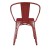Flash Furniture CH-31270-RED-PL1R-GG Red Metal Indoor/Outdoor Chair with Arms with Red Poly Resin Wood Seat addl-9