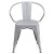 Flash Furniture CH-31270-SIL-GG Silver Metal Indoor/Outdoor Chair with Arms addl-10