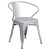 Flash Furniture CH-31270-SIL-GG Silver Metal Indoor/Outdoor Chair with Arms addl-2