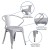 Flash Furniture CH-31270-SIL-GG Silver Metal Indoor/Outdoor Chair with Arms addl-5