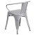 Flash Furniture CH-31270-SIL-GG Silver Metal Indoor/Outdoor Chair with Arms addl-7