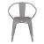 Flash Furniture CH-31270-SIL-PL1G-GG Silver Metal Indoor/Outdoor Chair with Arms with Gray Poly Resin Wood Seat addl-11