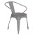 Flash Furniture CH-31270-SIL-PL1G-GG Silver Metal Indoor/Outdoor Chair with Arms with Gray Poly Resin Wood Seat addl-2