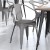 Flash Furniture CH-31270-SIL-PL1G-GG Silver Metal Indoor/Outdoor Chair with Arms with Gray Poly Resin Wood Seat addl-7