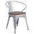 Flash Furniture CH-31270-SIL-WD-GG Silver Metal Chair with Wood Seat and Arms addl-2