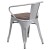 Flash Furniture CH-31270-SIL-WD-GG Silver Metal Chair with Wood Seat and Arms addl-4