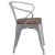Flash Furniture CH-31270-SIL-WD-GG Silver Metal Chair with Wood Seat and Arms addl-5