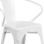 Flash Furniture CH-31270-WH-GG White Metal Indoor/Outdoor Chair with Arms addl-8