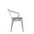 Flash Furniture CH-31270-WH-PL1G-GG White Metal Indoor/Outdoor Chair with Arms with Gray Poly Resin Wood Seat addl-10